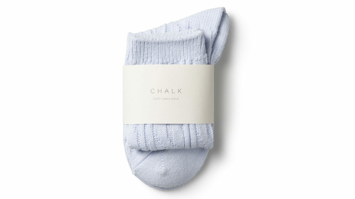 soft cable knit socks in ice blue