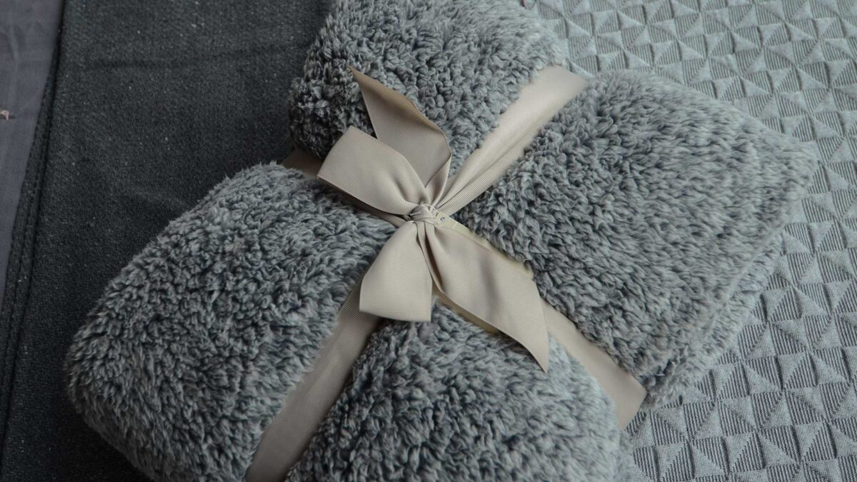 grey fleecy throw