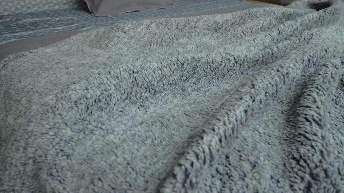 grey fleecy throw