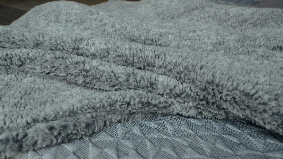 grey fleecy throw