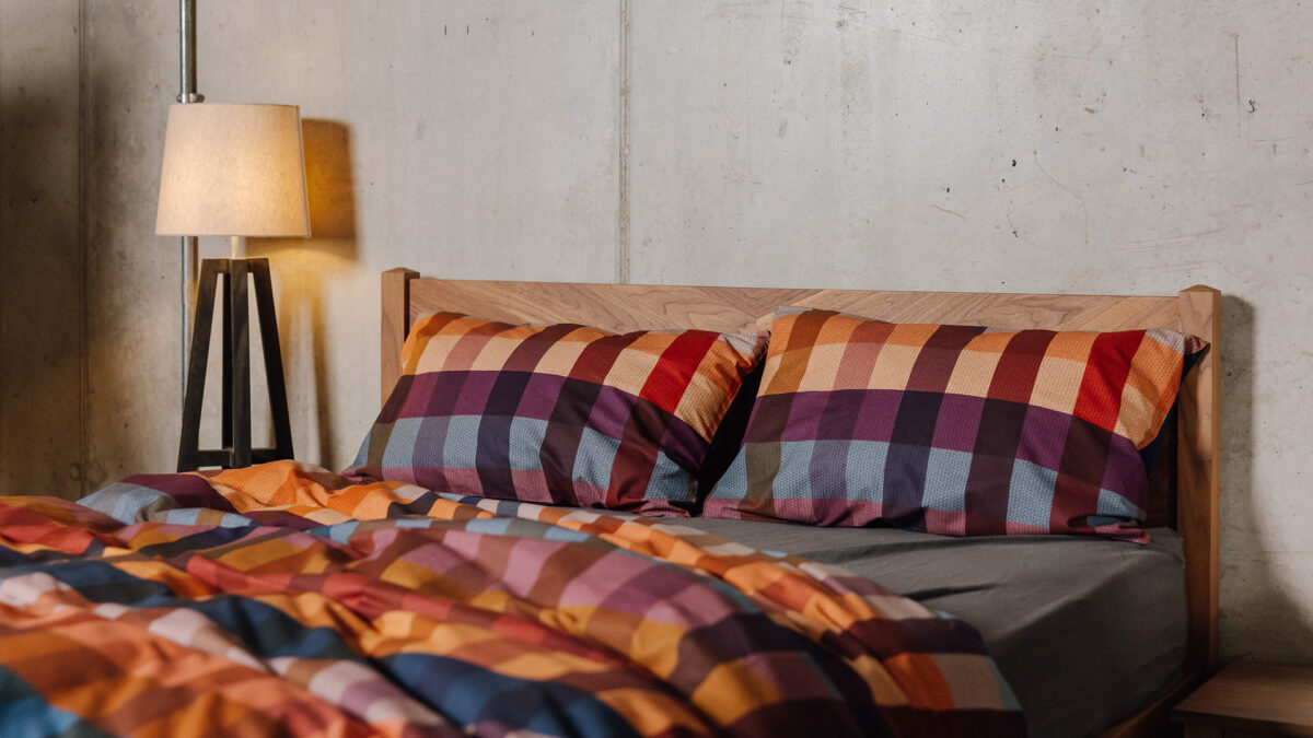 cosy printed check duvet set rumpled