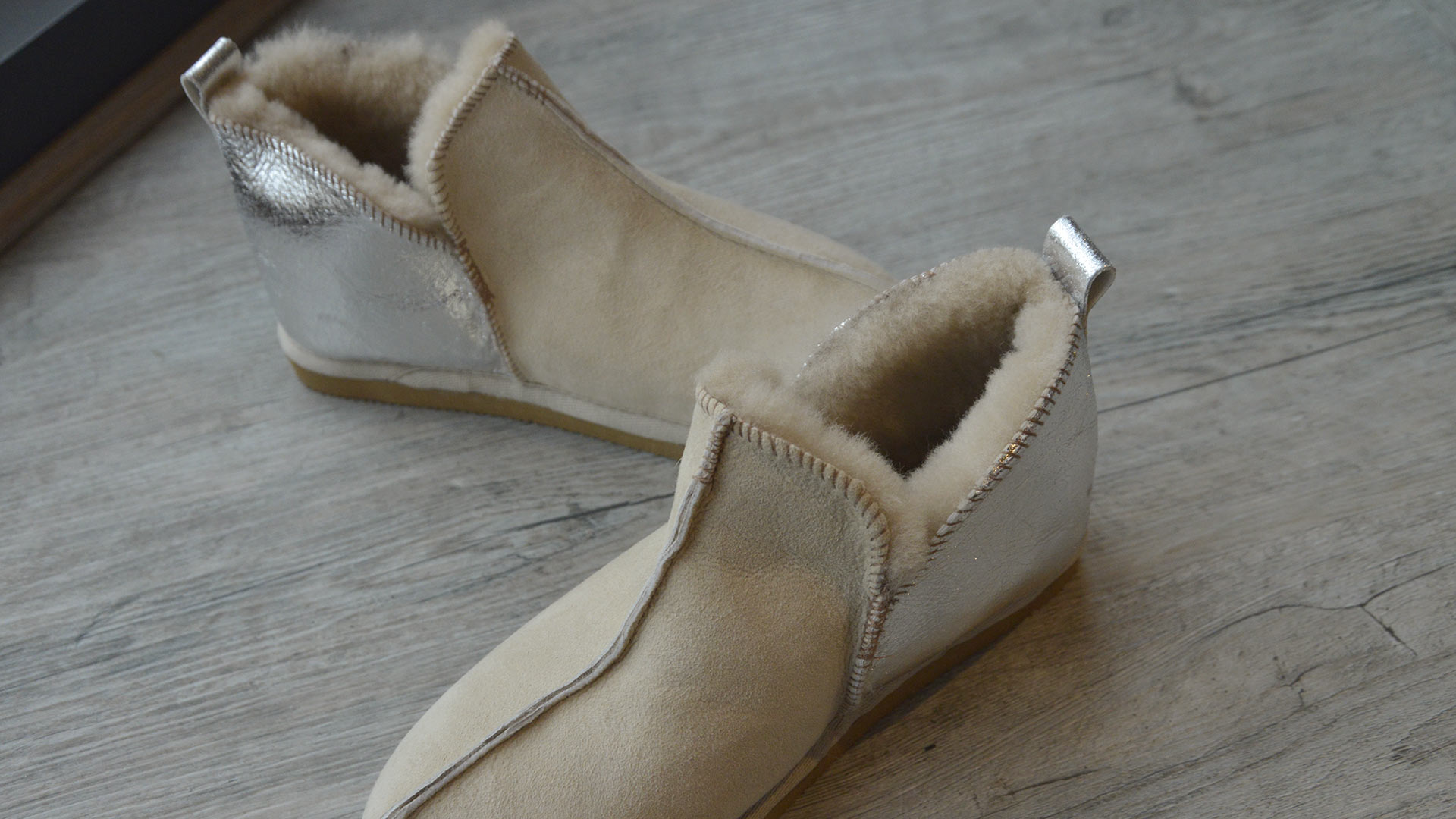 Silver house slippers cheap