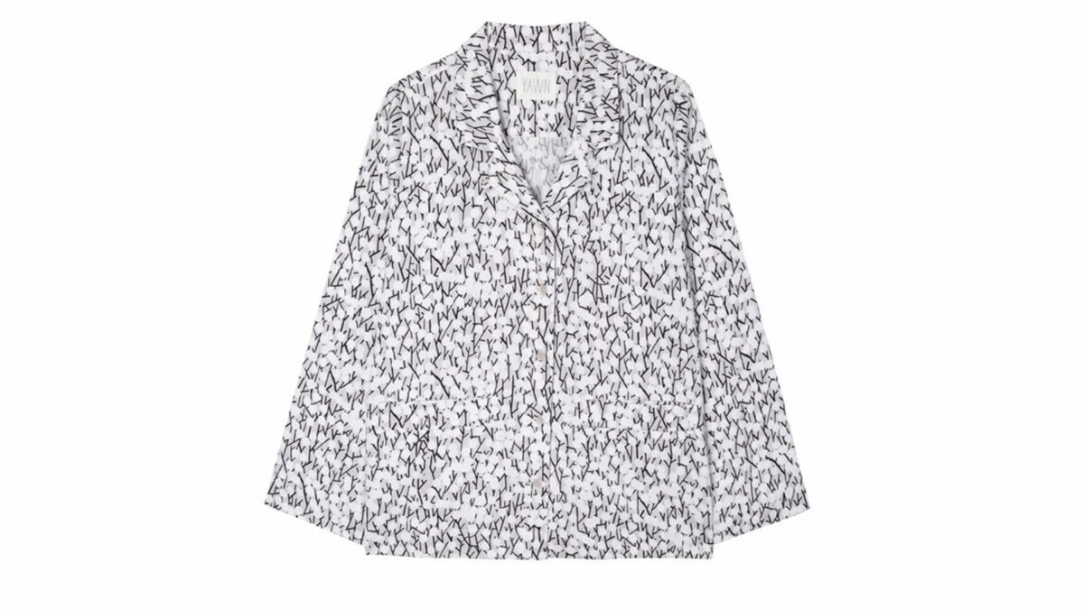 cotton PJs top winter catkins print
