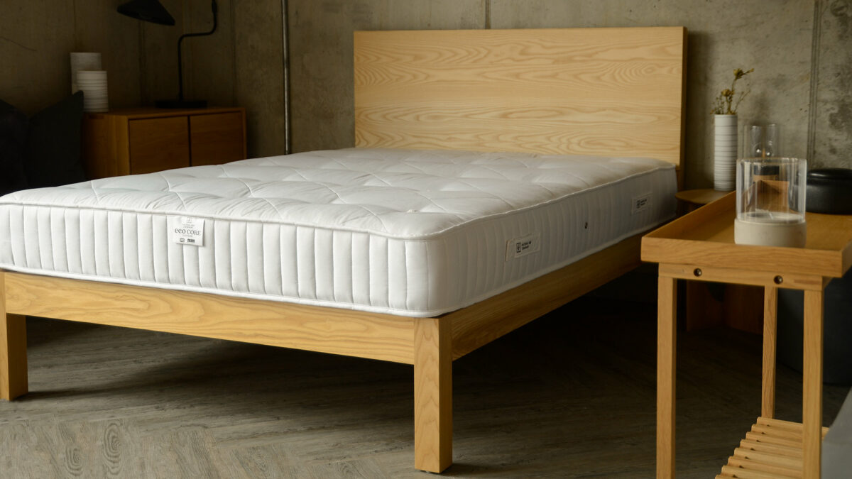 cotton eco core mattress on ash Bamford bed