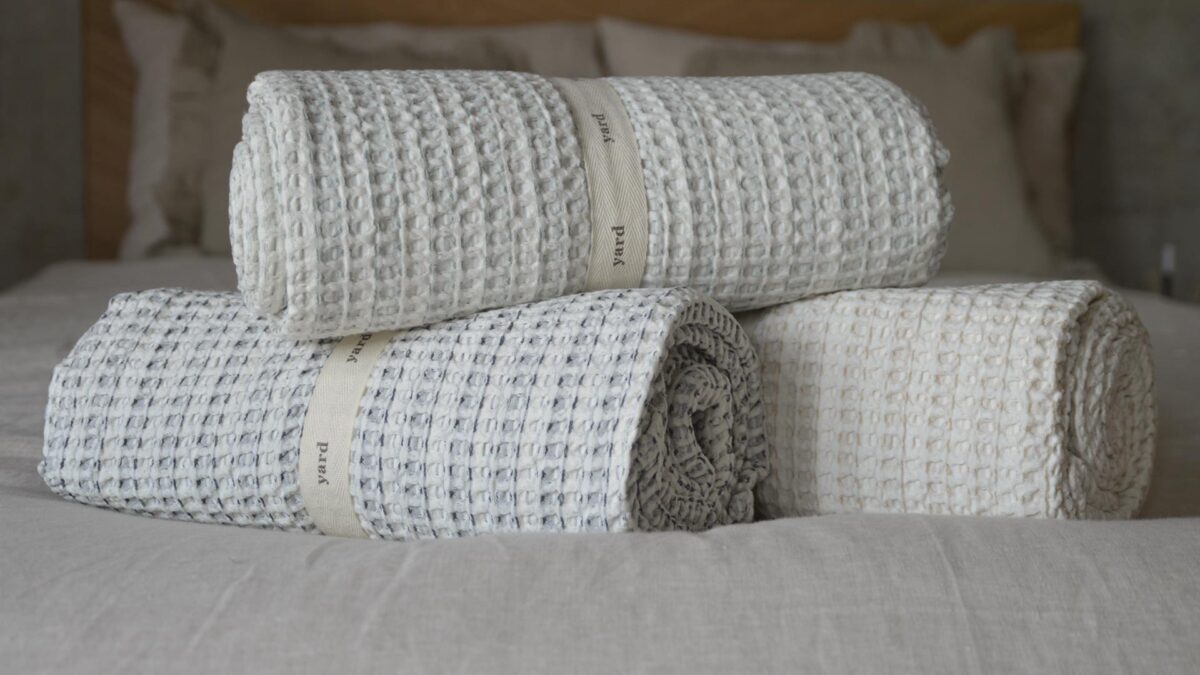 Pale Cotton Waffle Bedspreads