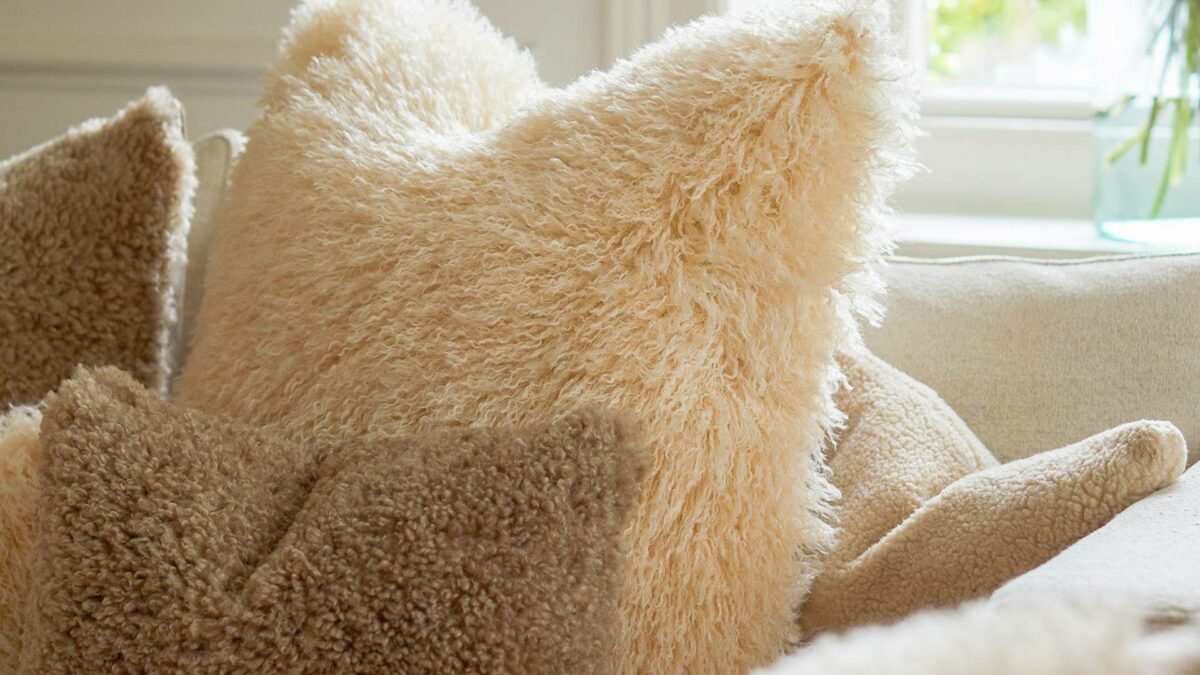 cream afghan cushions large