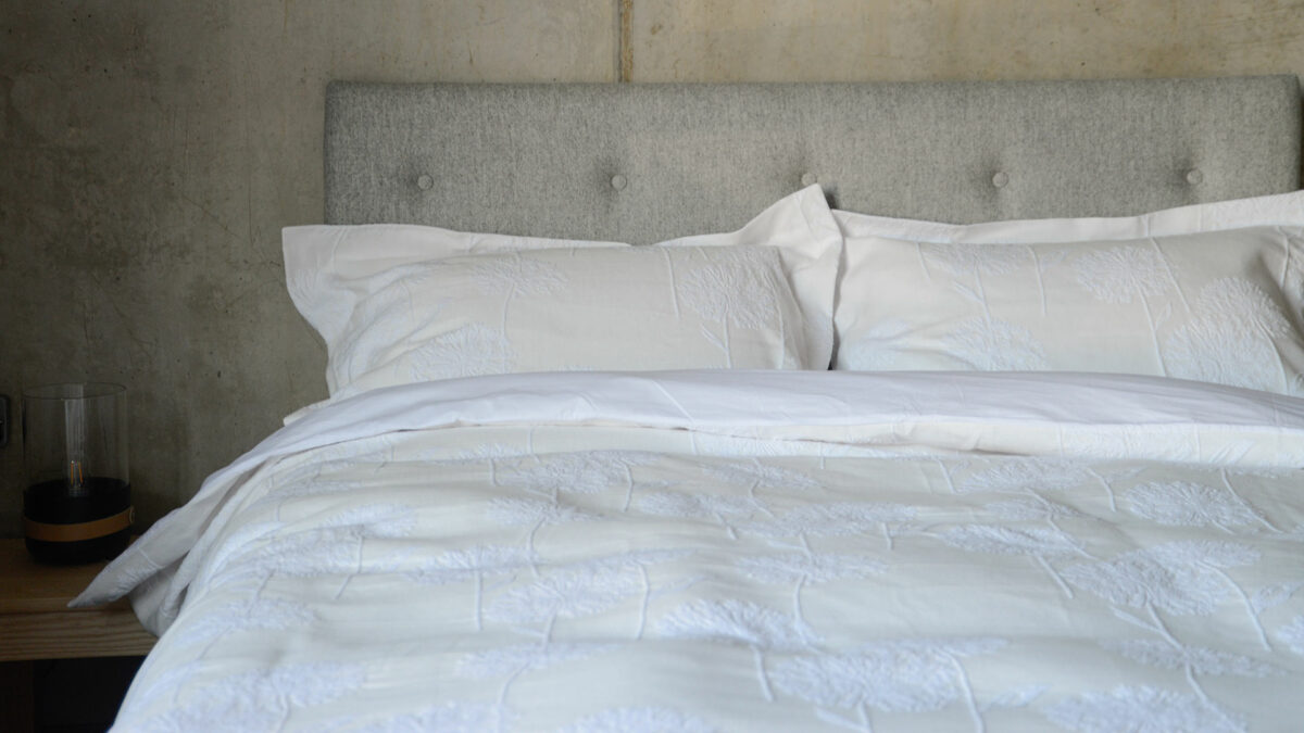 cream white allium duvet set