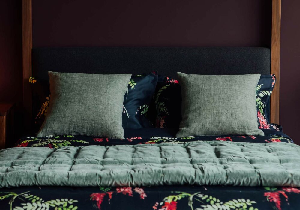 Velvet Reversible Quilt Jade Green Natural Bed Company