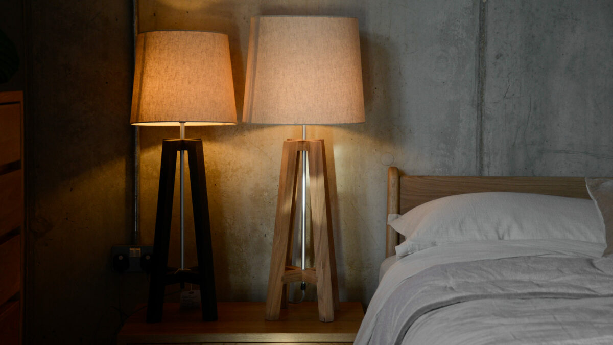cross base lamps with fabric shades 2 sizes