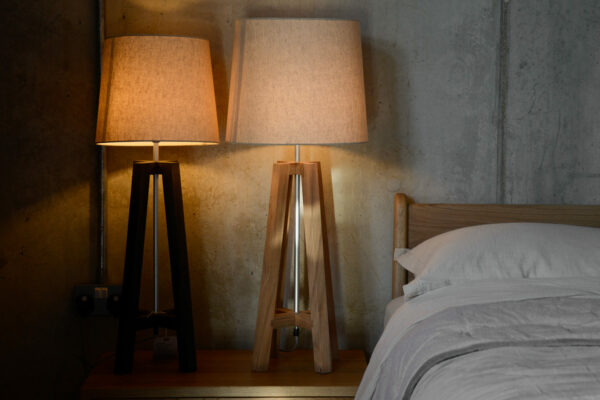 cross base lamps with fabric shades 2 sizes