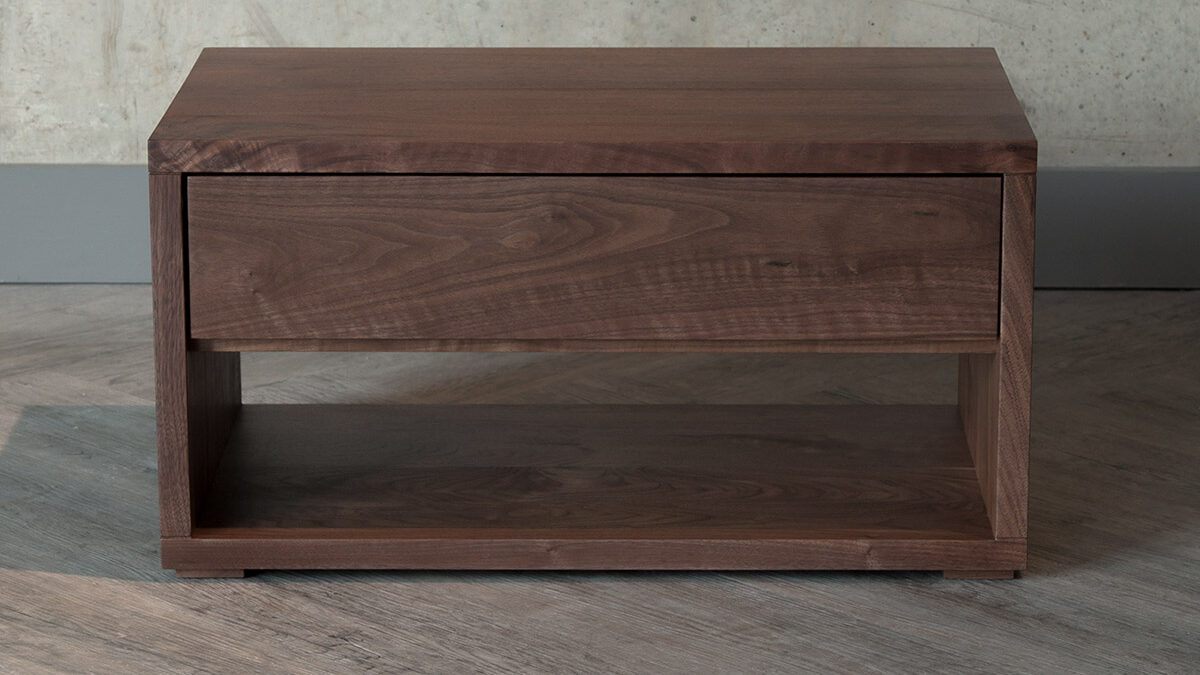 cube 1 drawer chest walnut