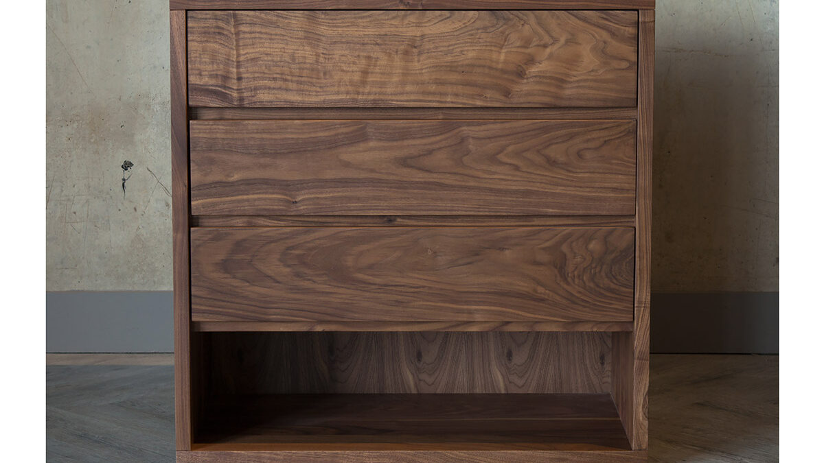 cube 3 drawer chest walnut