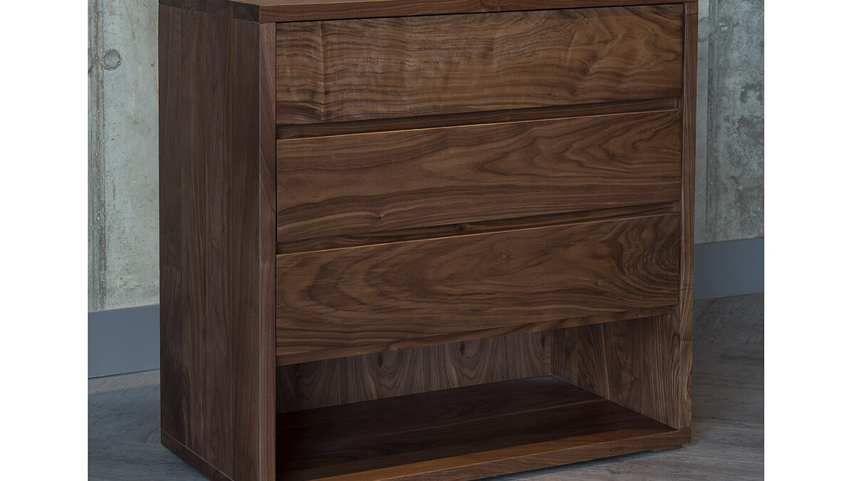 cube 3 drawer chest walnut 3Q