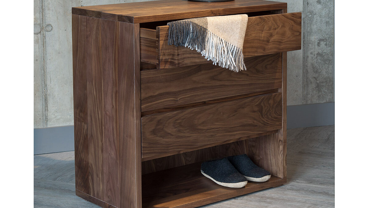 cube 3 drawer chest walnut D