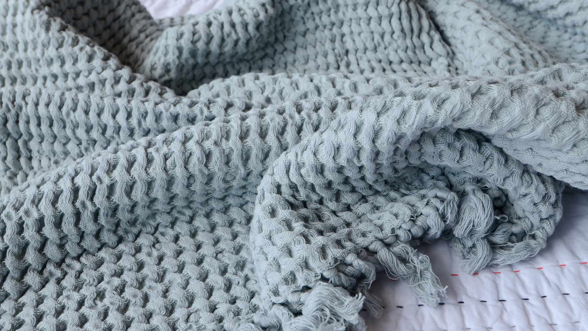 Silver waffle throw best sale