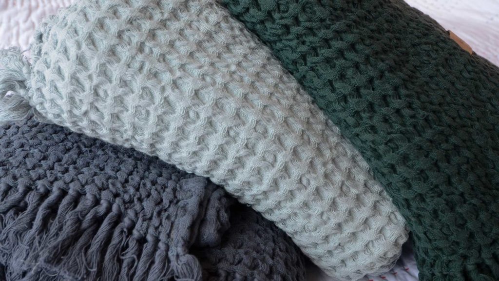 Cotton Waffle Throws in 3 colour Options