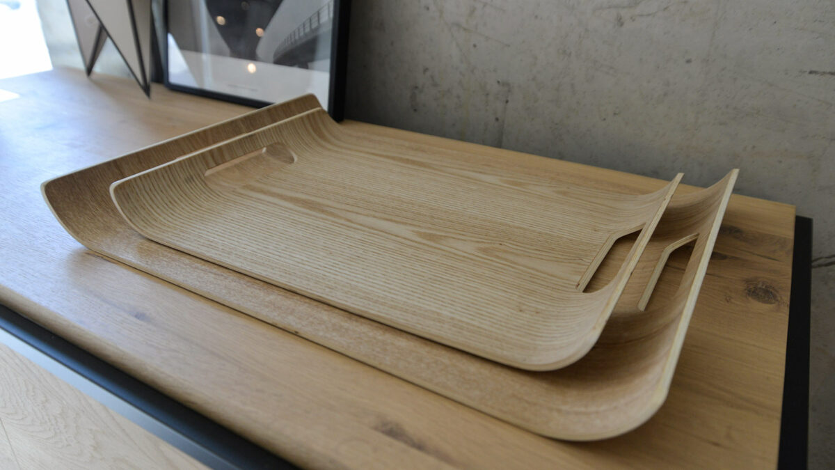 curve hardwood ply trays