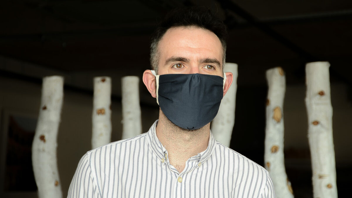 dark blue organic cotton face mask