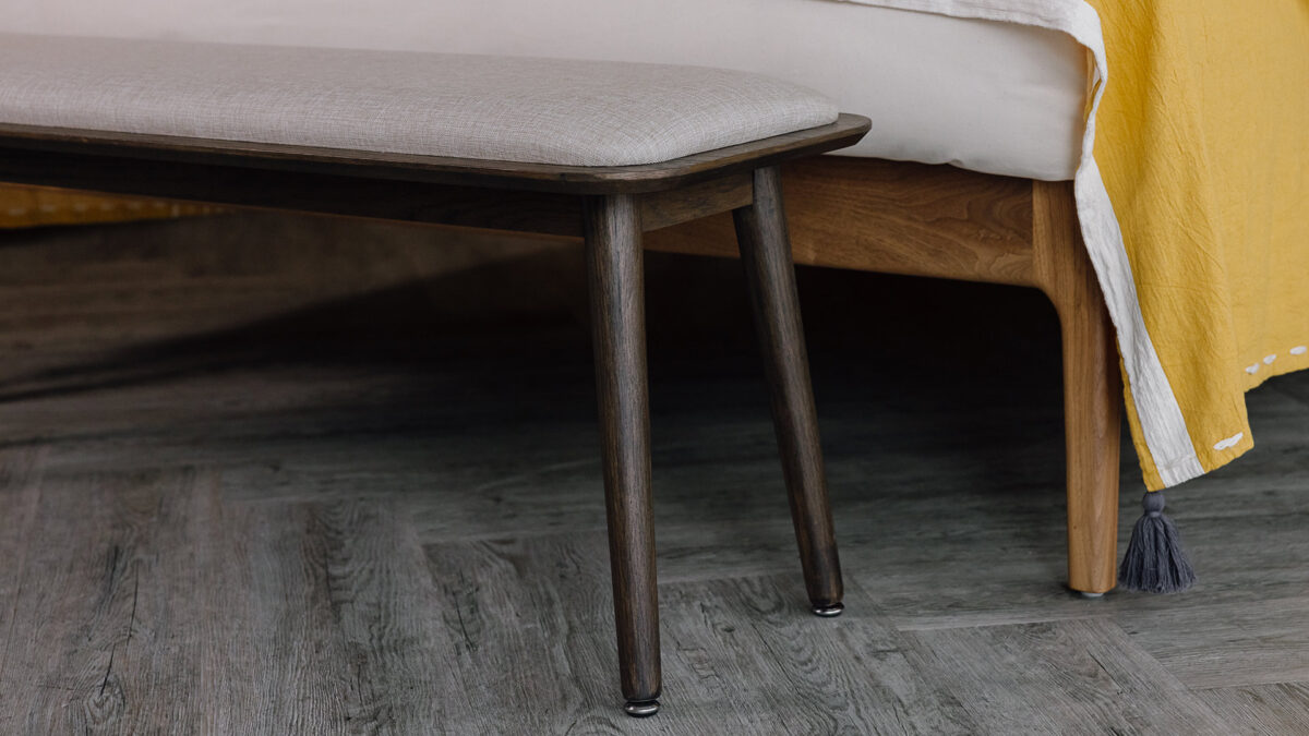 Padded Wooden Bench - Natural or Smoked - Image 5