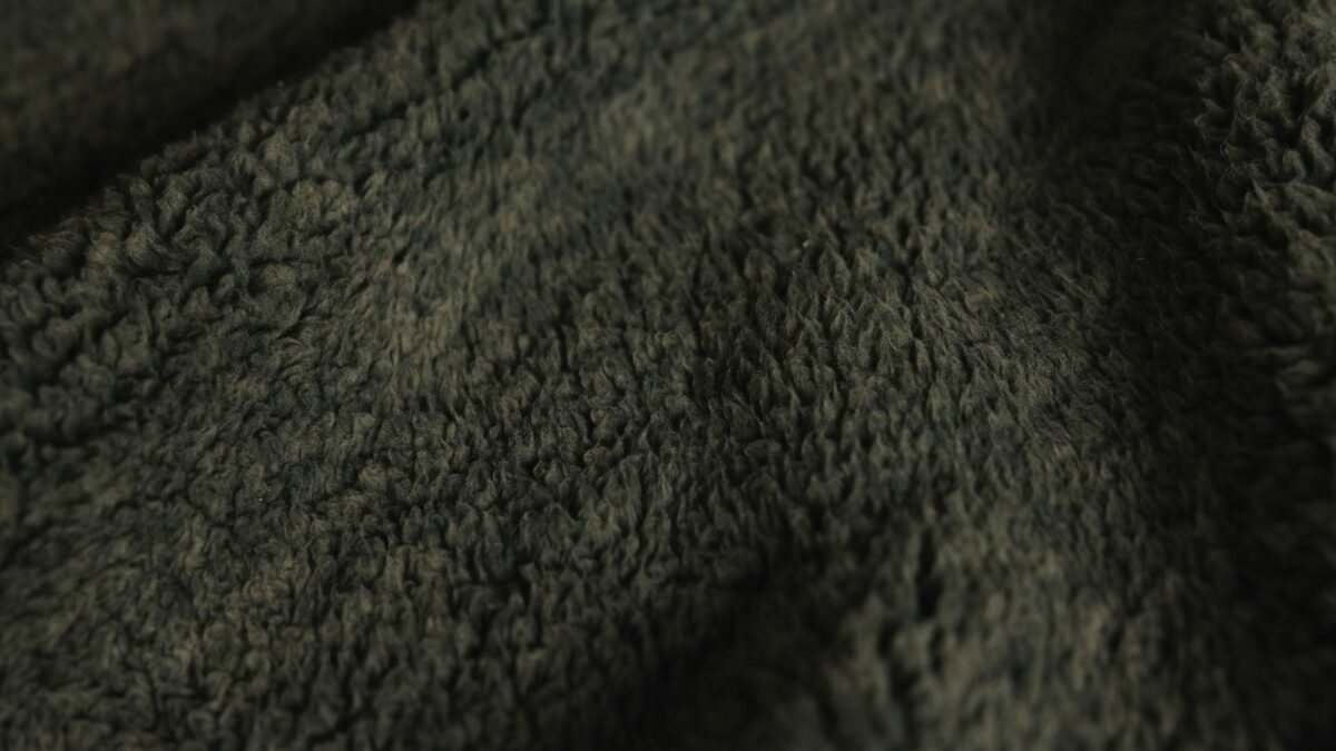 dark green fleece throw detail
