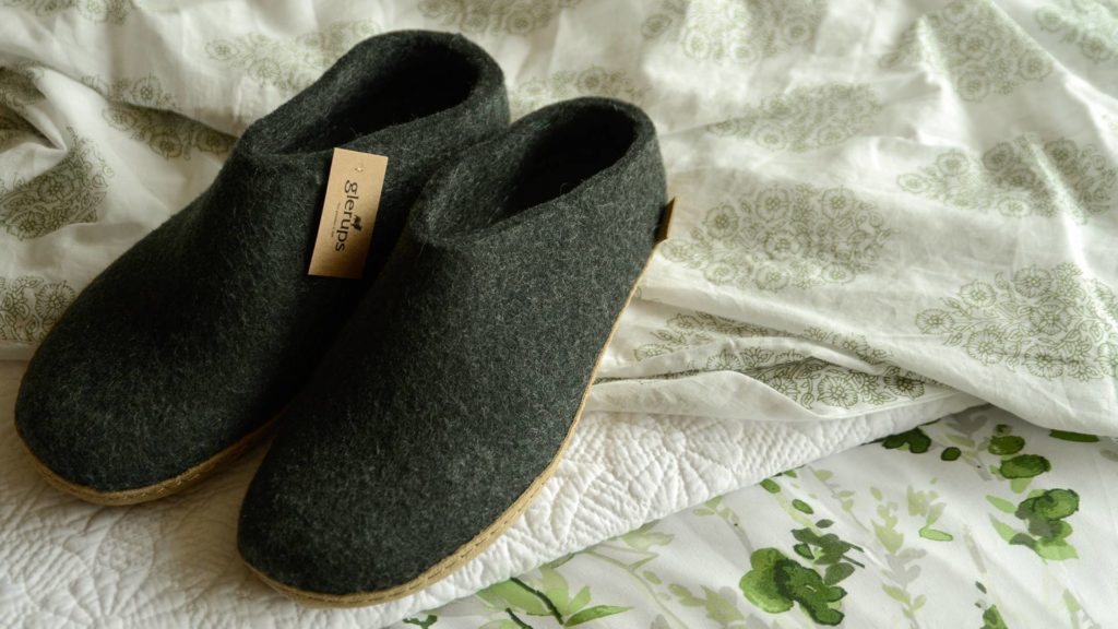 forest green felted wool slippers by glerups