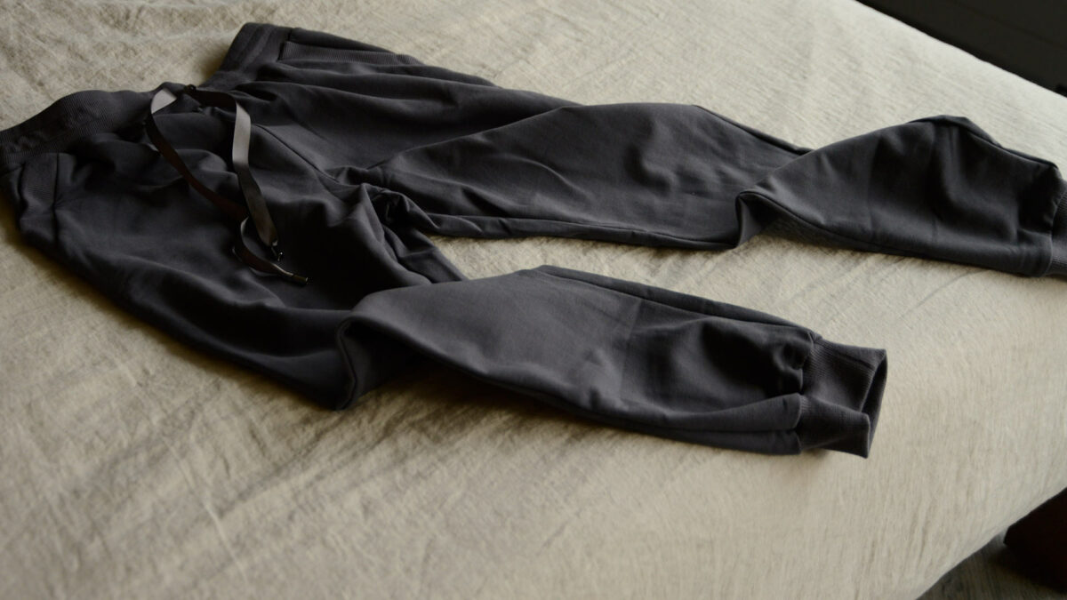 dark grey fleecy joggers