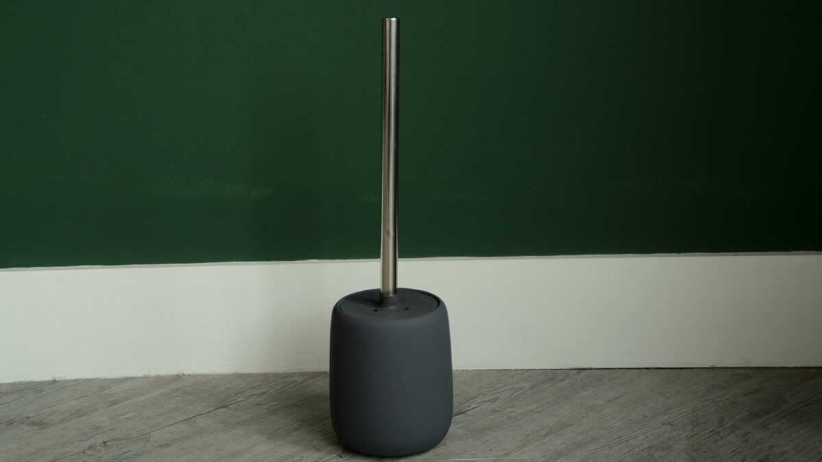 dark grey soft touch loo brush set