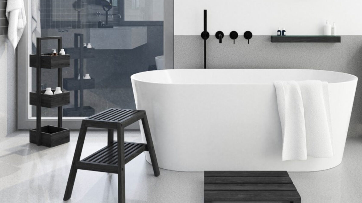 dark oak bathroom accessories