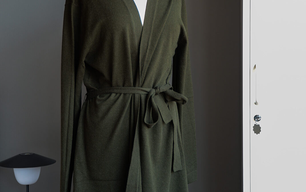soft knitted loungewear our olive green robe