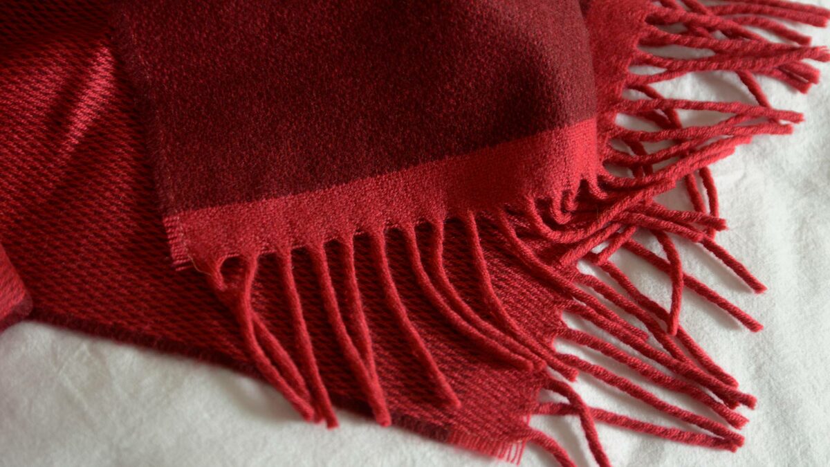 dark red merino cashmere scarf