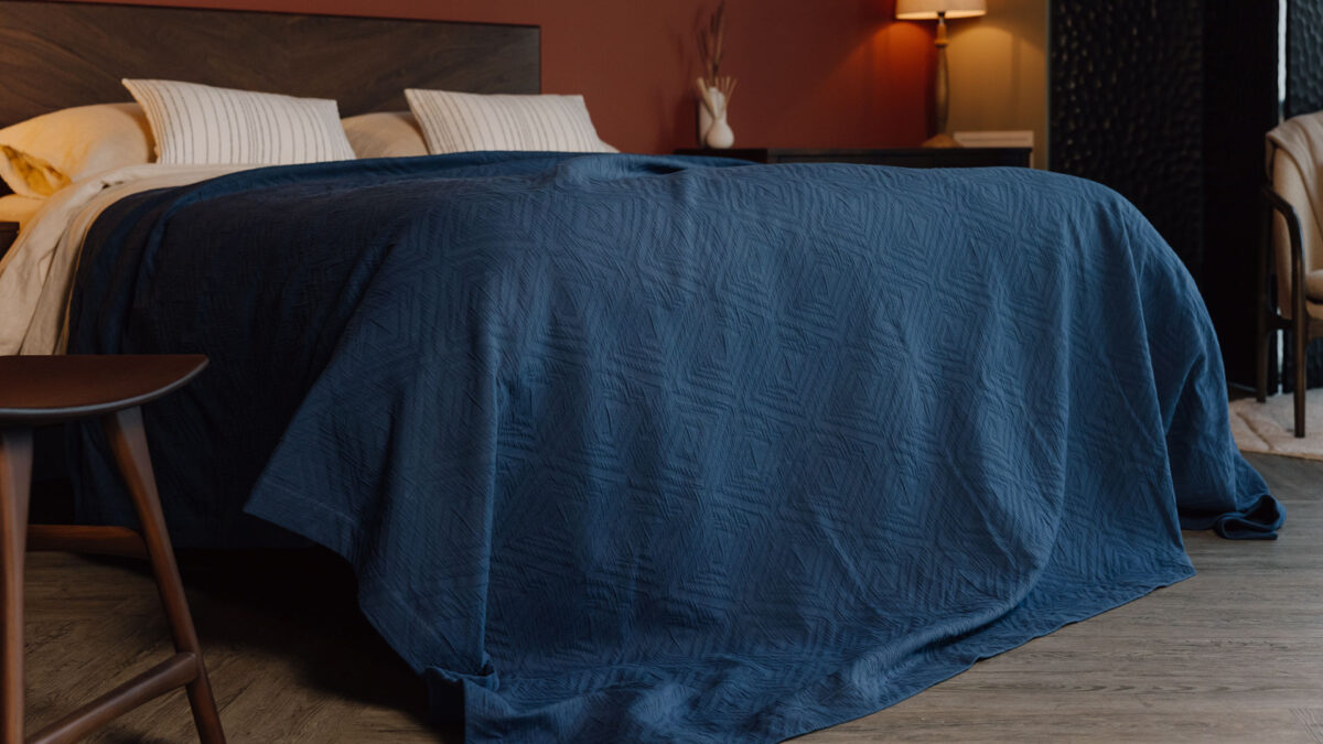 Diamond Pattern Washed Cotton Bedspread - Image 7