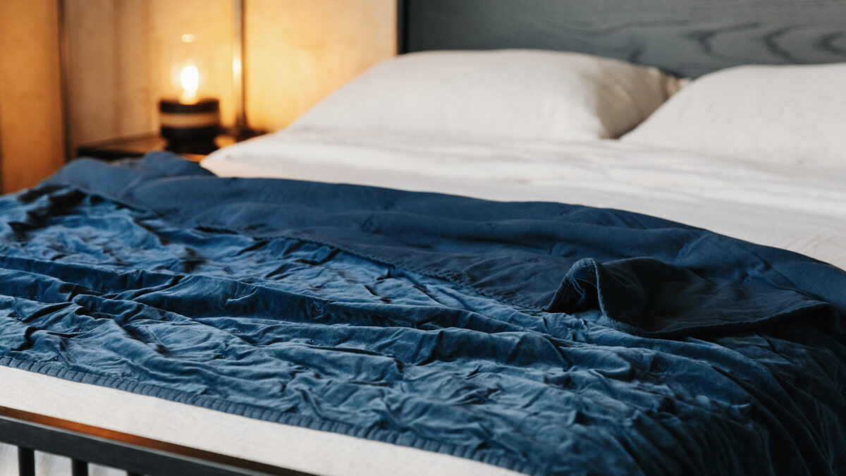 deep blue reversible blanket
