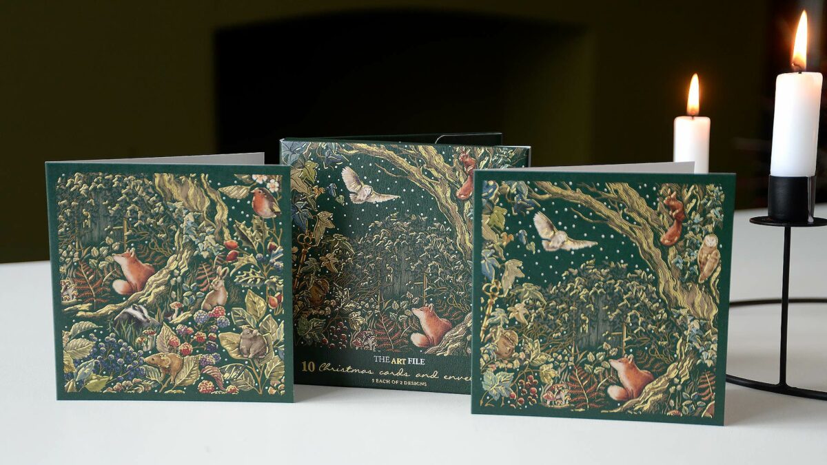 deep green nature card pack christmas