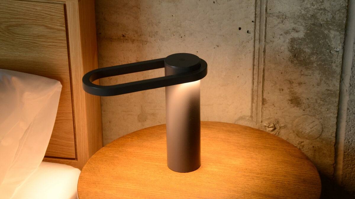 deep grey modern LED lamp on