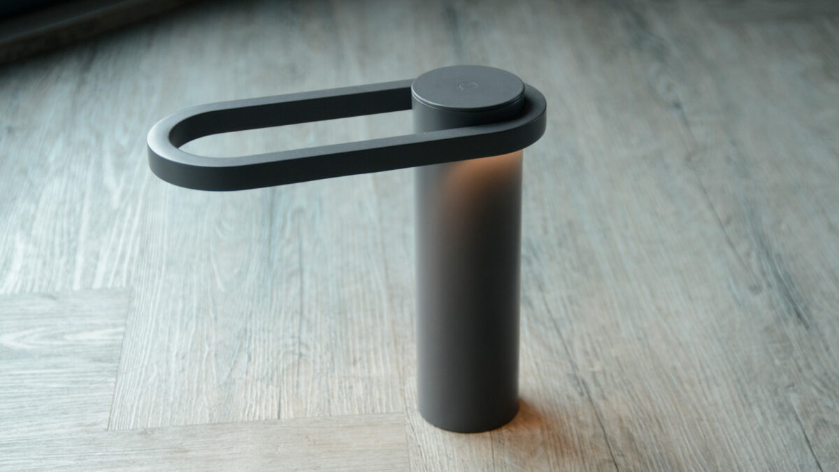 deep grey modern LED loop lamp