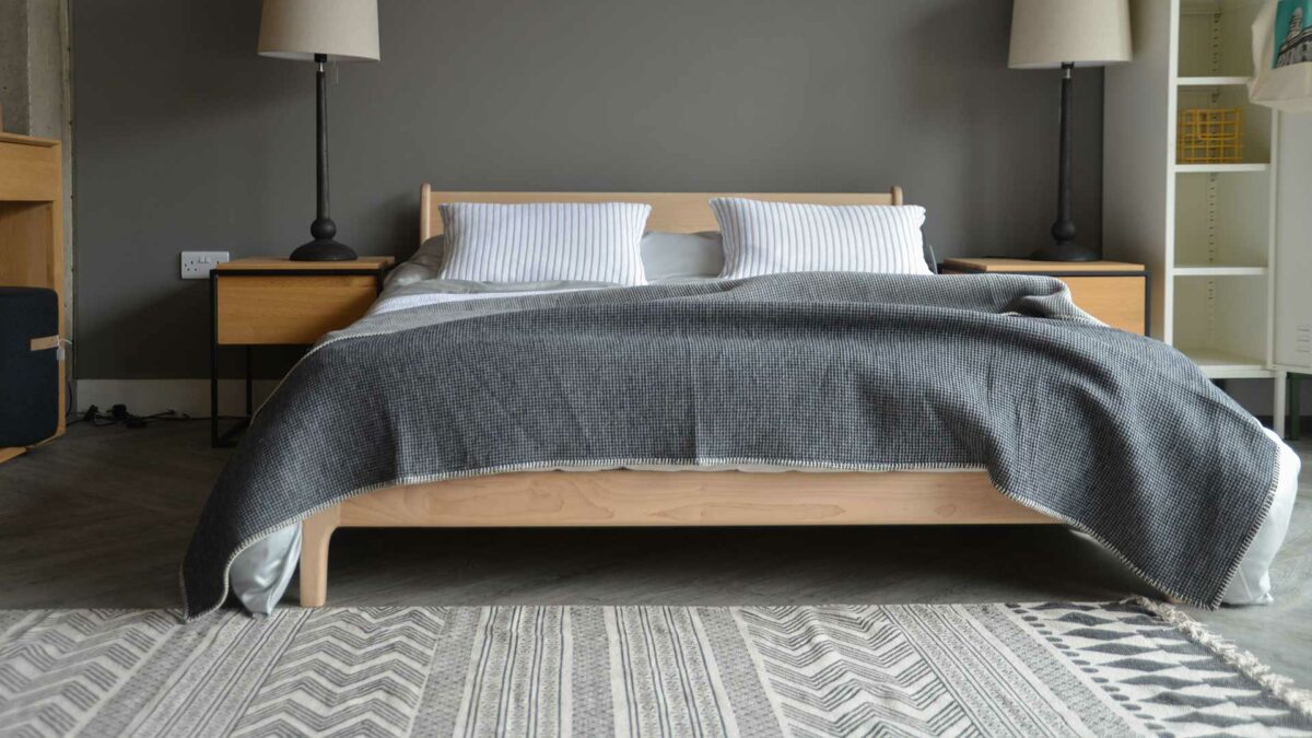 deep grey waffle blanket on the pimlico