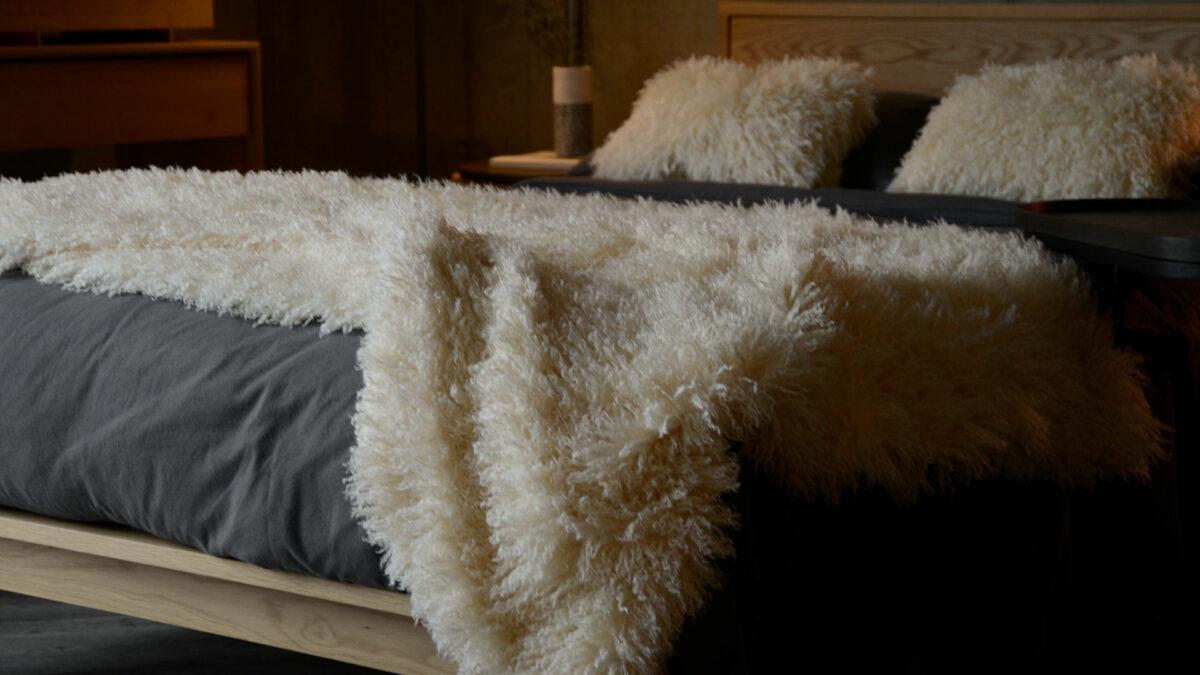 deep pile faux afghan throw