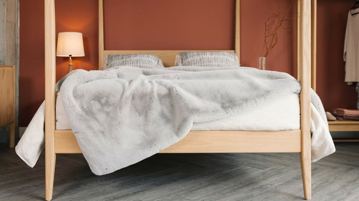 deep pile faux fur throw silver grey