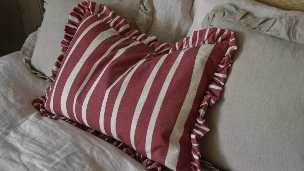 Bold Stripe Ruffle Cushions - 3 Colours - Image 6