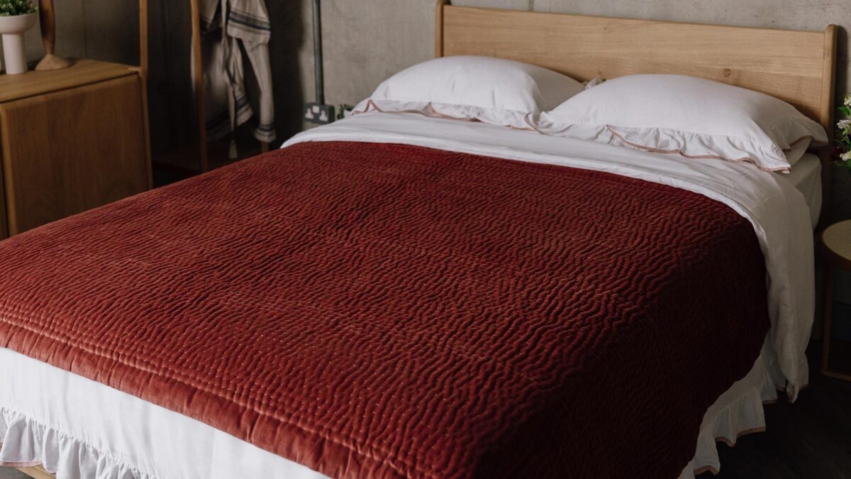 Stitched Velvet Bedspreads - 3 Colours - Image 6