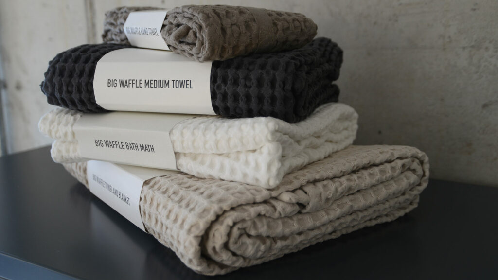 eco friendly organic cotton waffle towels