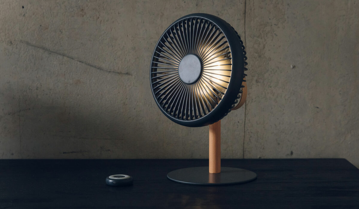 chargeable desk top fan with light and remote control