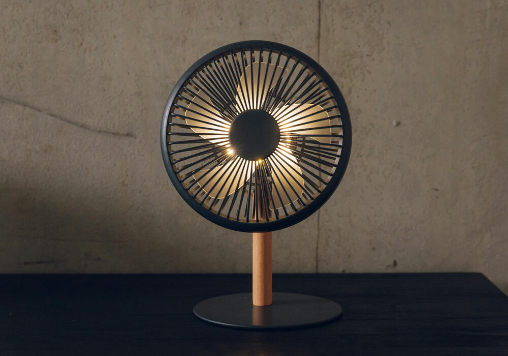 Modern Desk Fan with Remote Control Natural Bed Company