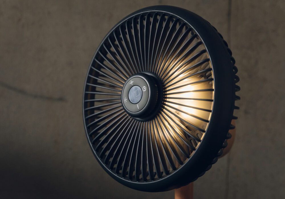 Modern Desk Fan with Remote Control Natural Bed Company