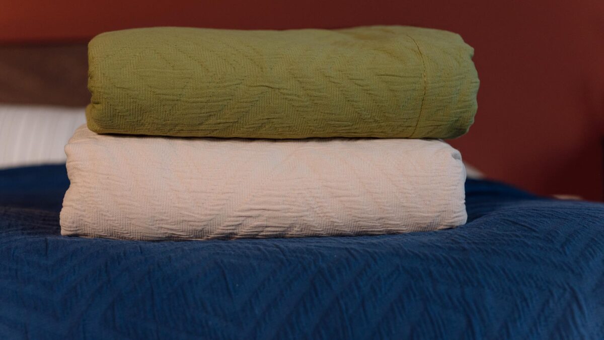 Diamond Pattern Washed Cotton Bedspread