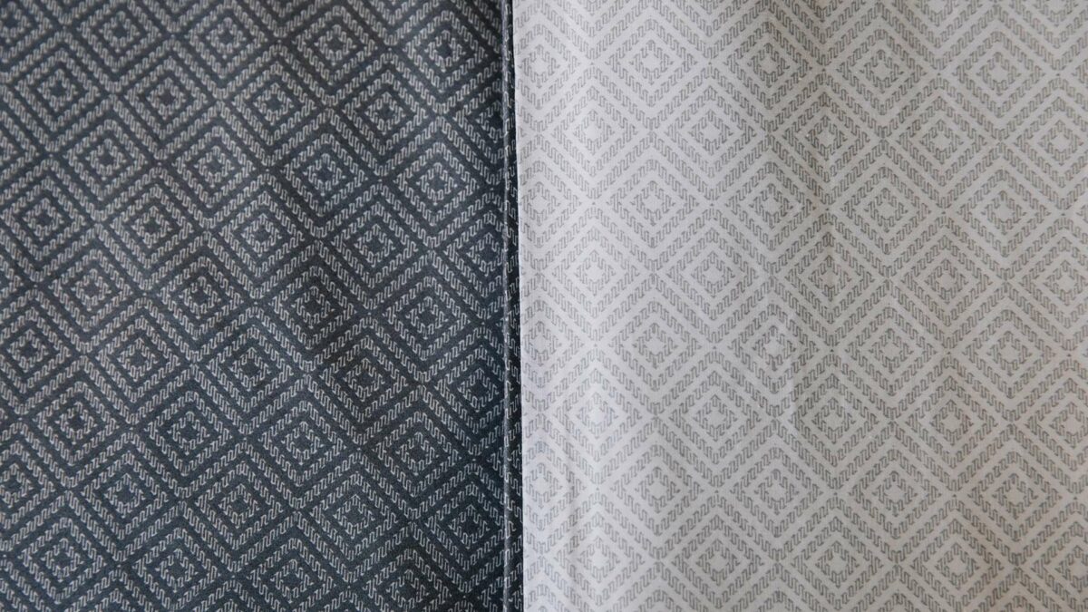 diamond pattern detail reversible duvet set grey