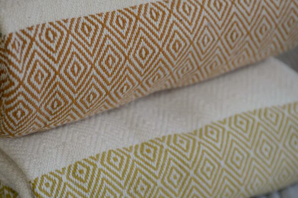 diamond pattern throw detail close up