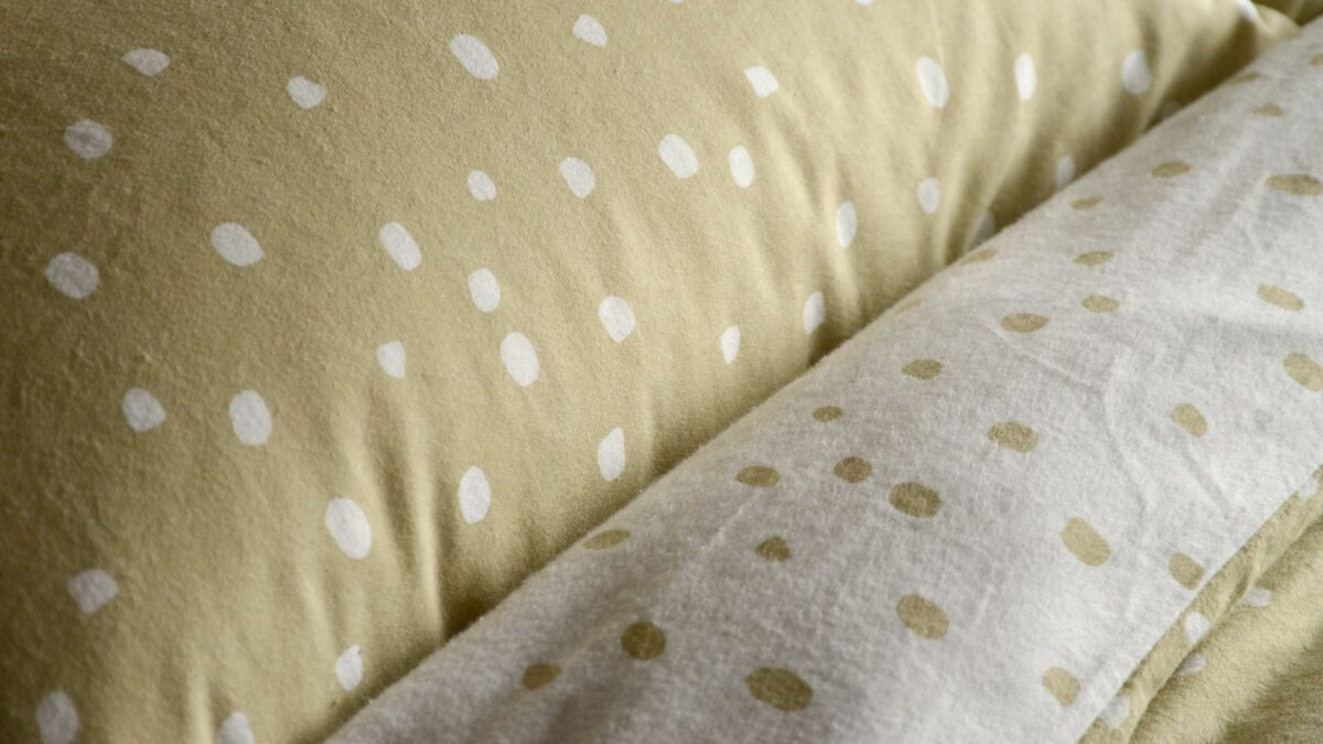 dots brushed cotton bedding close up