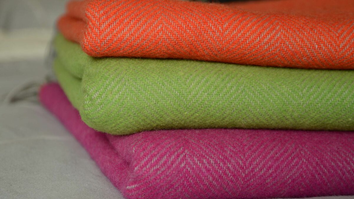 Bright Colour Herringbone Throws