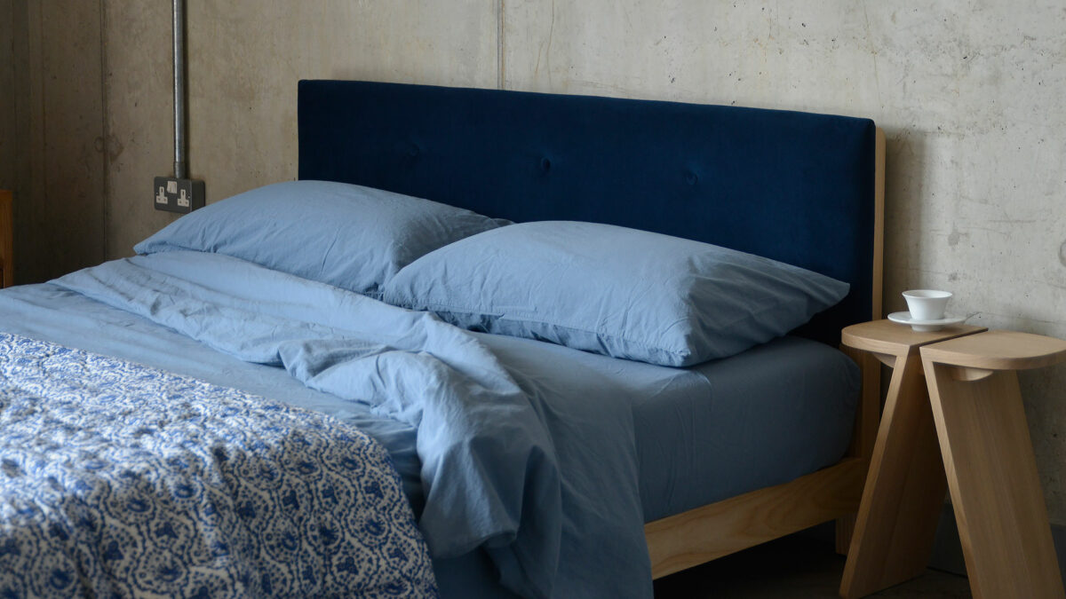 eco velvet upholstered iona headboard